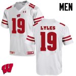 Men's Wisconsin Badgers NCAA #9 Kare Lyles White Authentic Under Armour Stitched College Football Jersey IY31M41AE